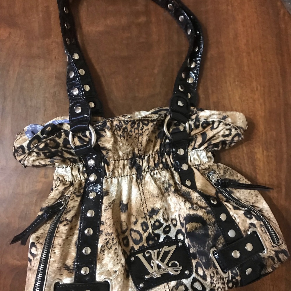 Kathy Van Zeeland leopard print purse